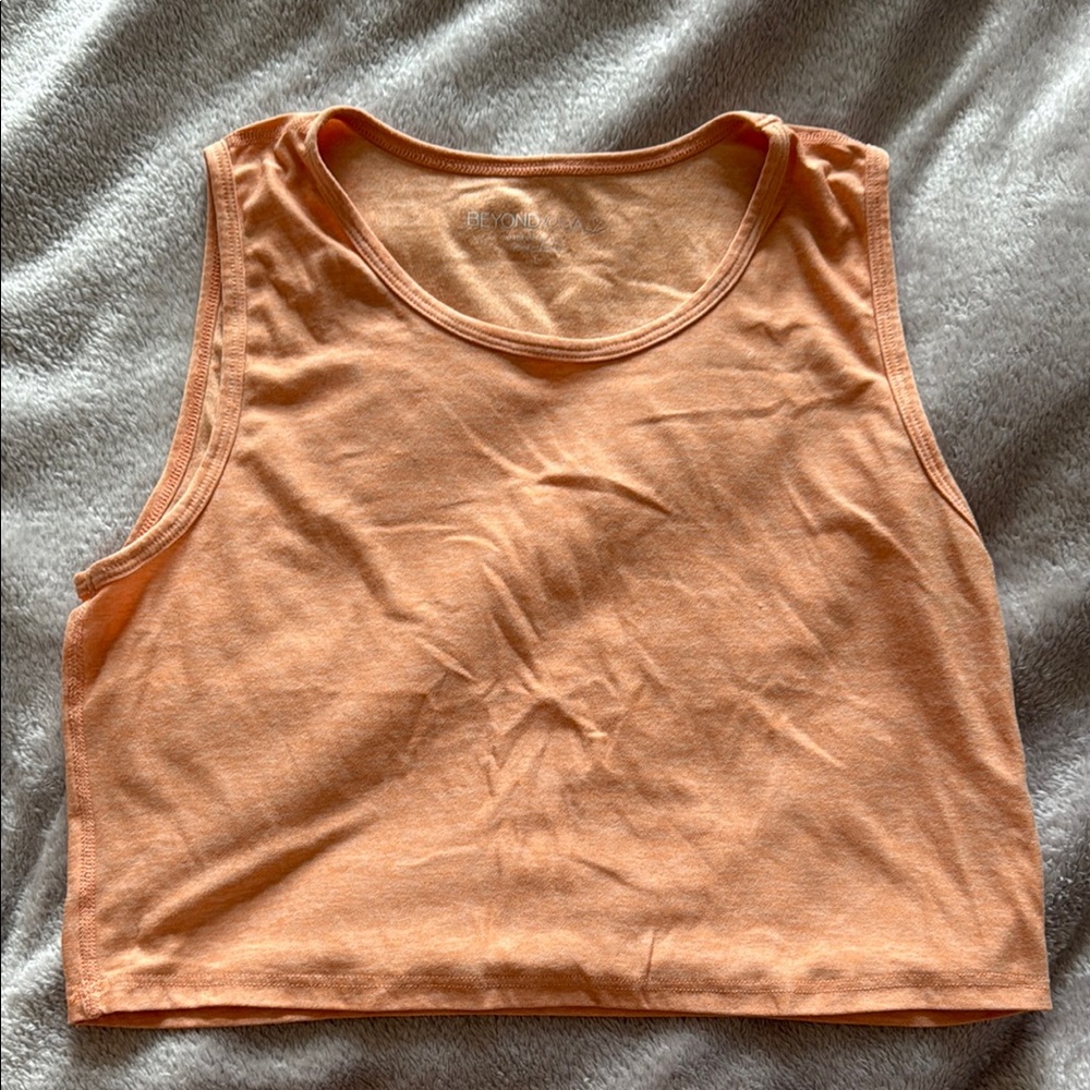 Beyond Yoga Orange Fitted Sleeveless Crop Tank Top